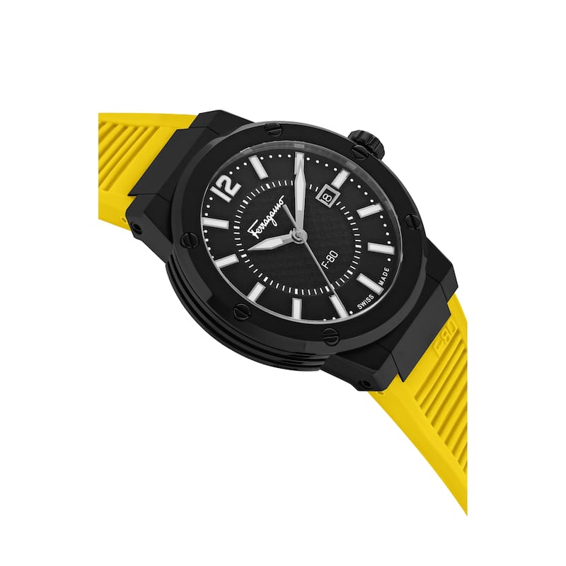 Ferragamo Men's F-80 44mm Quartz Watch SFHY01522 - Yellow - N/A