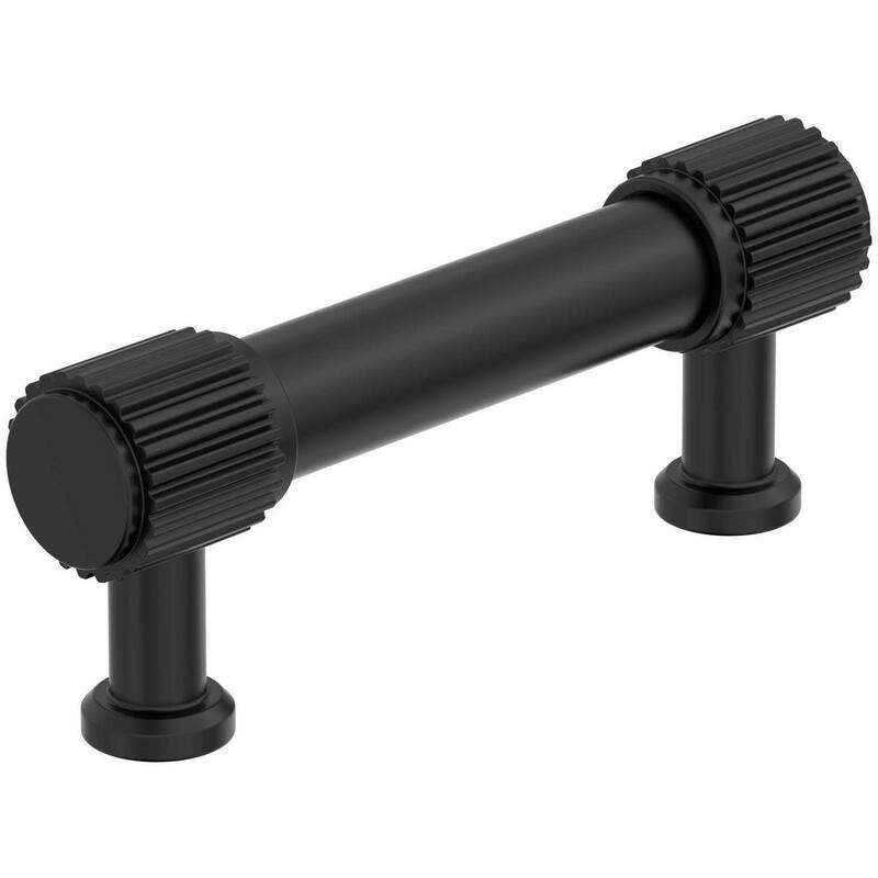 Amerock BP37802 Farewind 3" Center to Center Fluted Bar Cabinet Pull - Matte Black