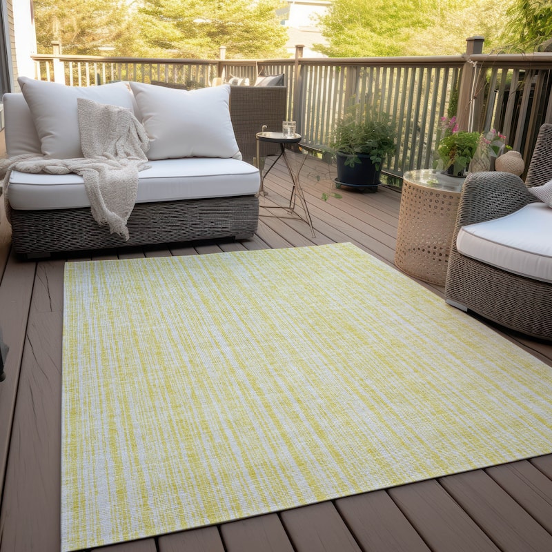 Machine Washable Indoor/ Outdoor Chantille Contemporary Striped Rug