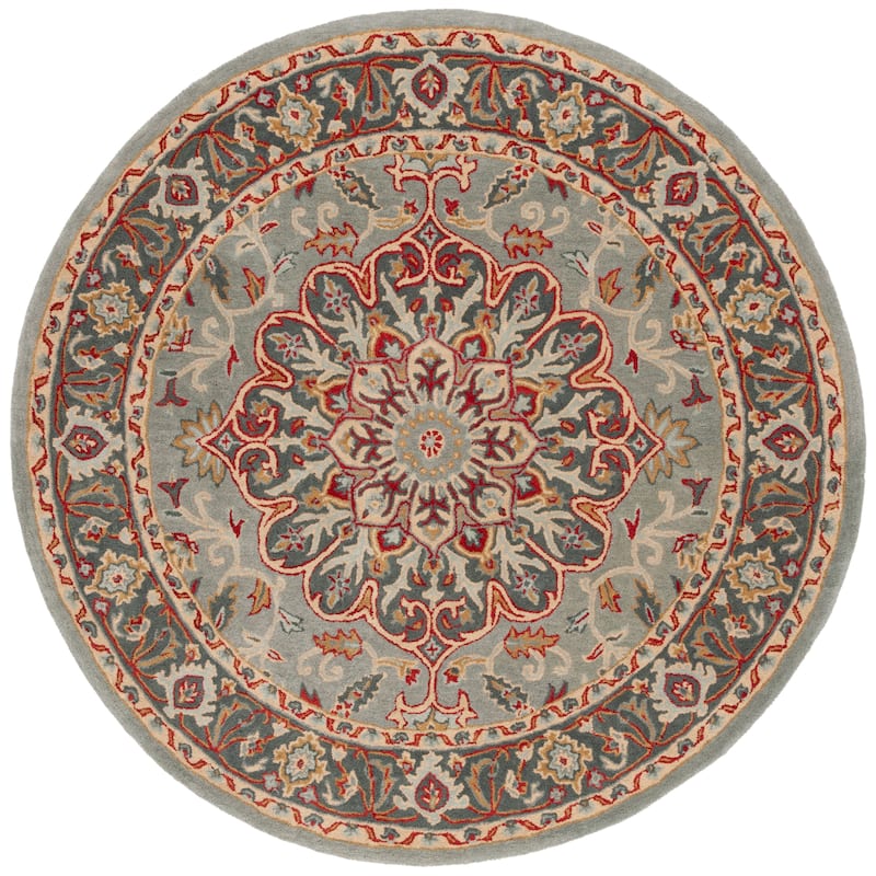 SAFAVIEH Handmade Heritage Leaf Stamp Traditional Wool Rug