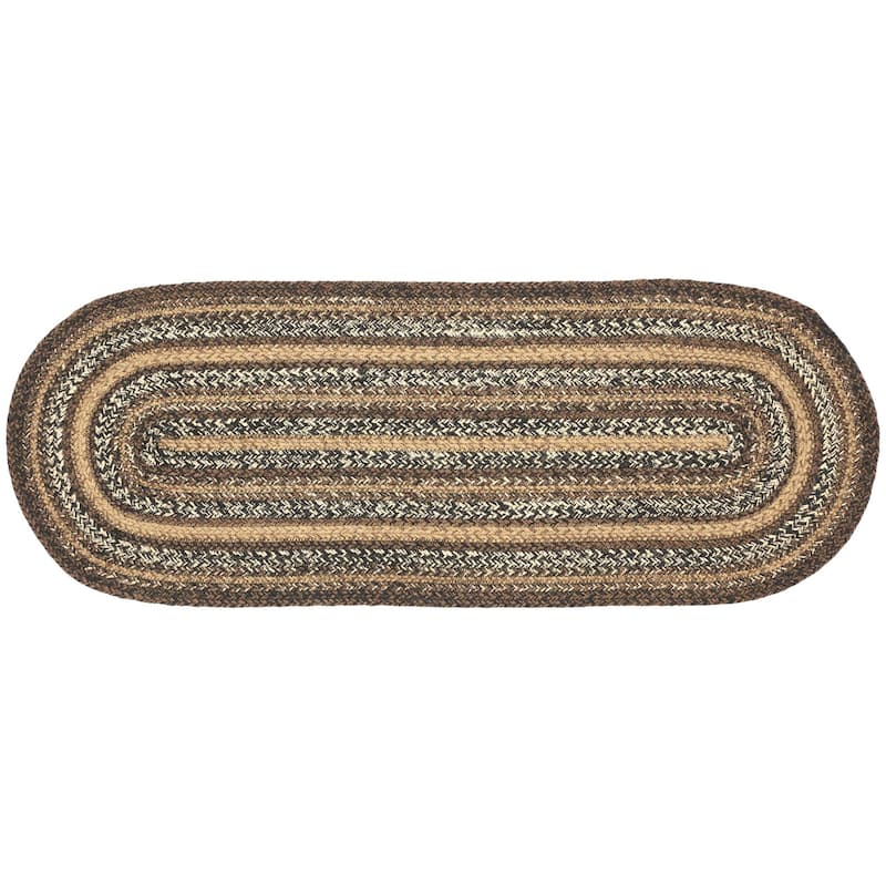 Espresso Jute Oval Runner 13x36