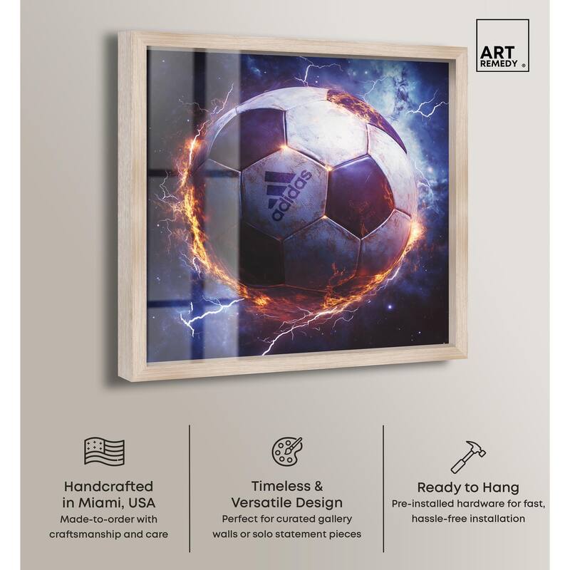Electrify Soccer Ball Shadowbox by Art Remedy