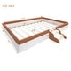 preview thumbnail 34 of 36, Brown White Sofa Bed Two-color Daybed Toddler Floor Bed with Fence and Stairs Grounded Wood Slat Support Frame Upholstered Bed
