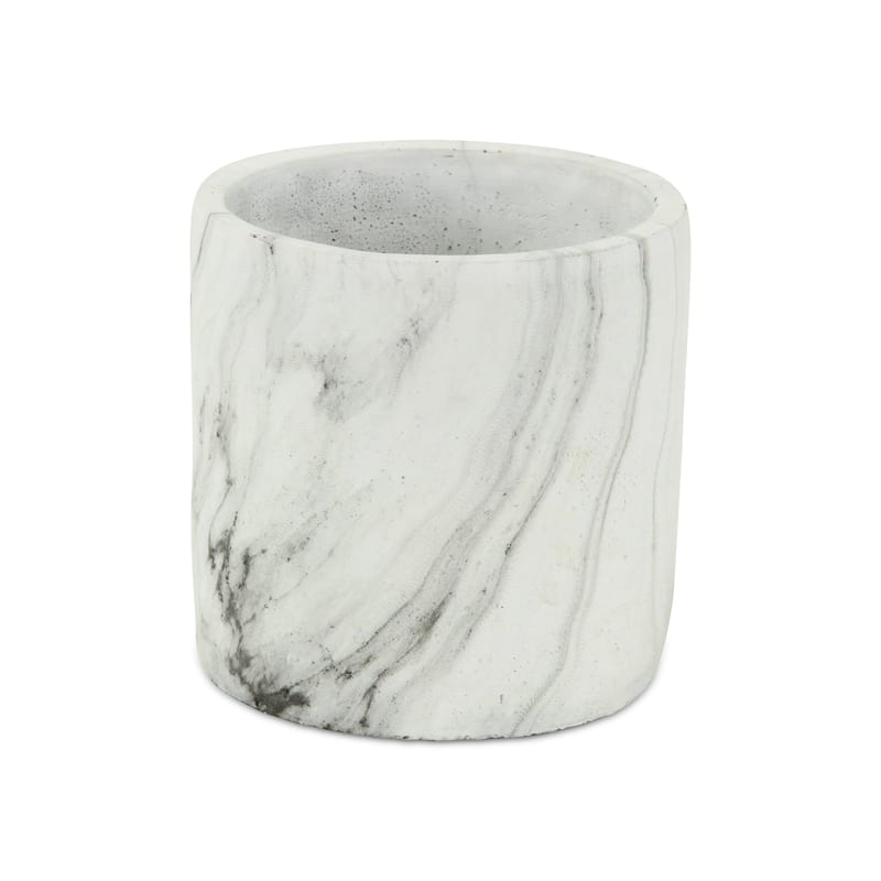 Marmoreal White Ceramic Marble Pot