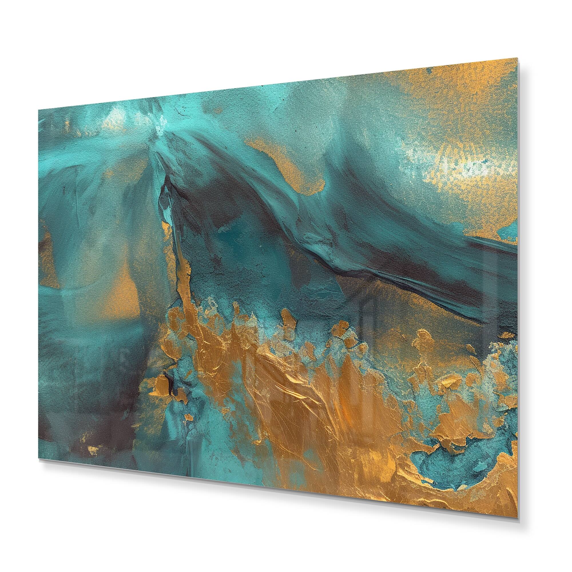 Designart 'Mediterranean Sunshine II' Abstract Painting Metal Wall Art