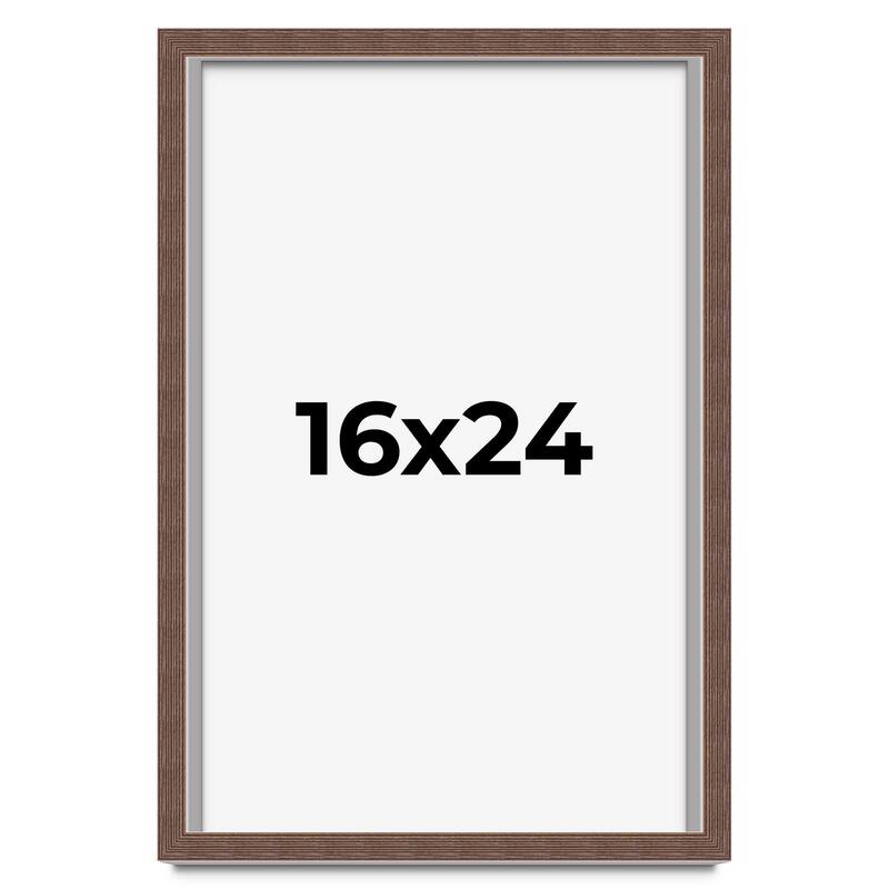 16x24 Shadow Box Frame Brown | 1.125 inches Deep Real Wood Rustic