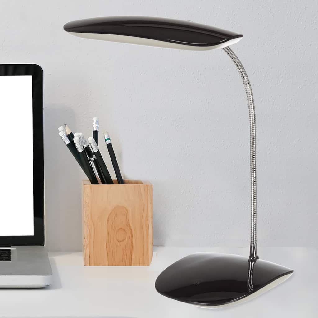 Touch-Activated LED with Flexible Gooseneck Desk Lamp, Black