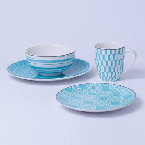 Euro Ceramica Simpatico 16-piece Dinnerware Set (Service for 4)