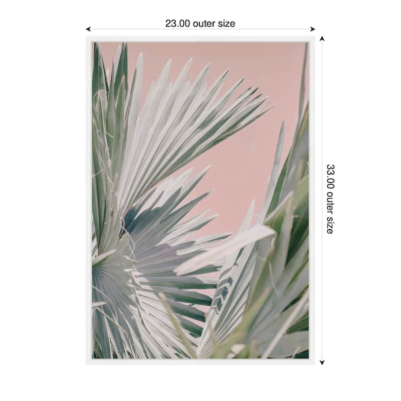 Kate and Laurel Sylvie Tropical Pink Bismarck Framed Canvas by Alicia Bock