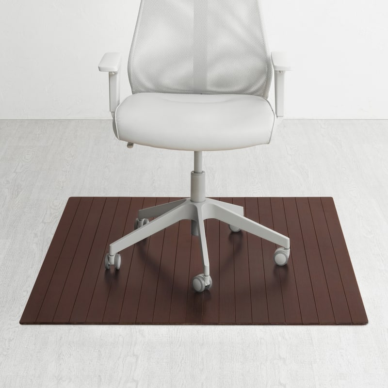 Eco Bamboo Standard Rectangular Cherry Chair Mat (42 x 48) - N/A