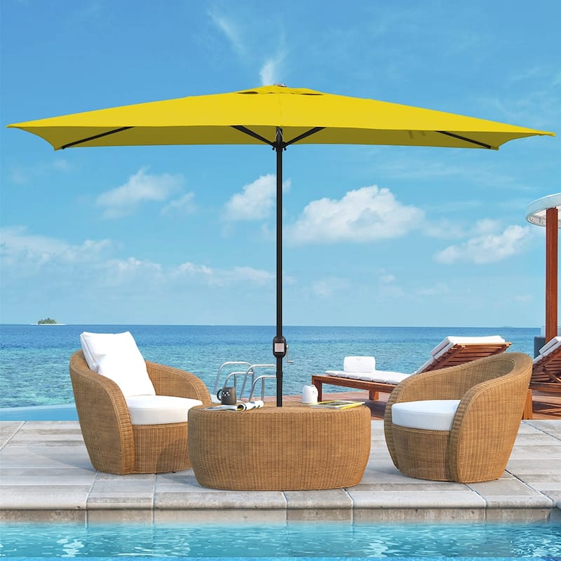 Maypex 10 X 6.5 Feet Rectangular Market Umbrella - Yellow