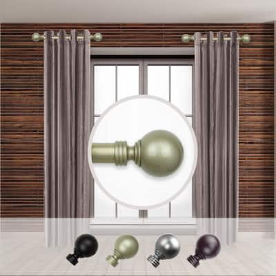 1 Inch Curtain Rod Set of 2 - Steel Side Drape Rods with Resin Finials - Stylish Window Hardware - 20