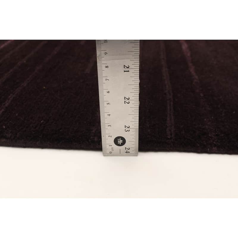 ECARPETGALLERY Hand-knotted Opulence Magenta Wool Rug - 3'0 x 10'11