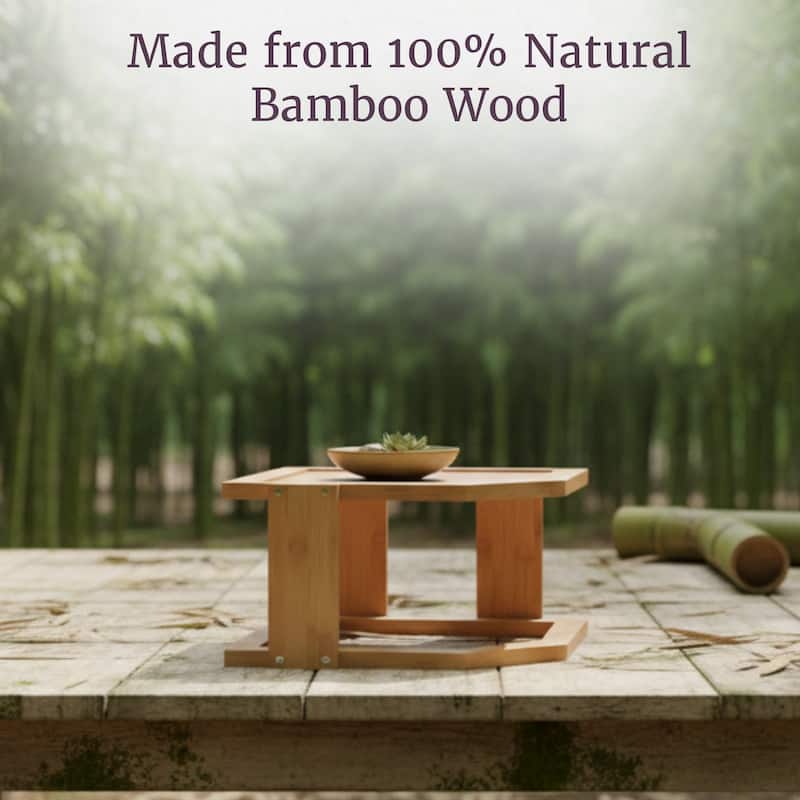 3-Tier Bamboo Corner Shelf - Natural Wood Space Saving Rack by Lavish Home