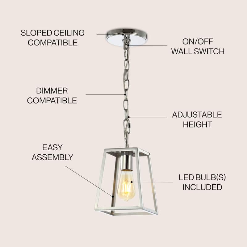Marais 6.25" Metal LED Pendant, Oil Rubbed Bronze by JONATHAN Y