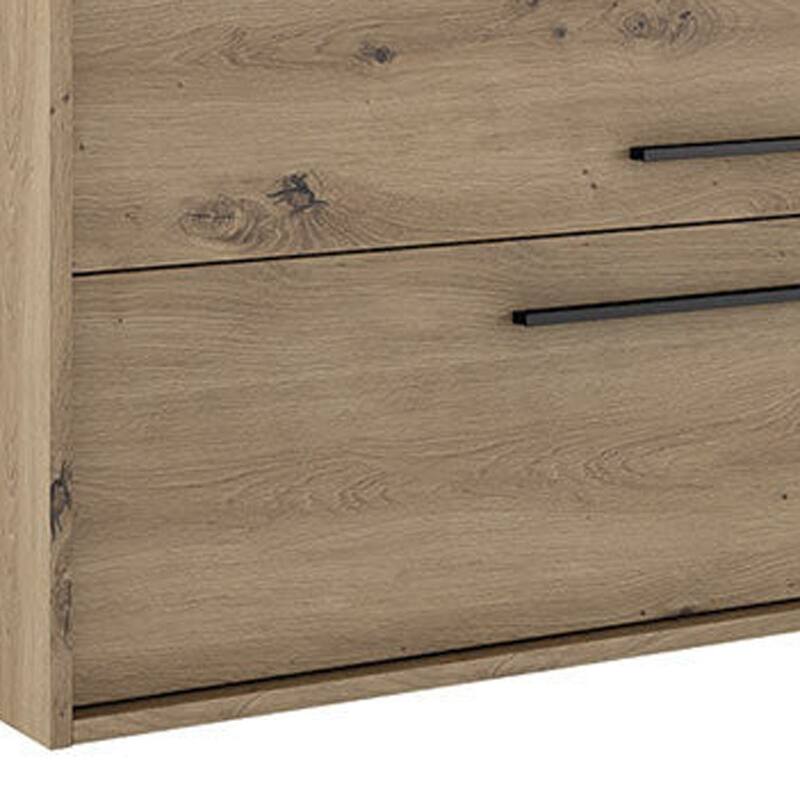 HomeRoots 32" Natural Wood Floating Bathroom Vanity With White Sink And Two Drawers - 32.00 in. x 24.60 in. x 21.60 in.