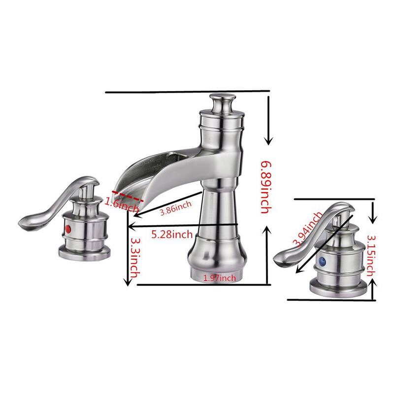 3 Holes Brushed Nickel Bathroom Sink Faucet