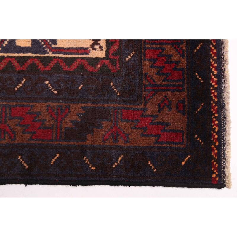 ECARPETGALLERY Hand-knotted Teimani Beige, Red Wool Rug - 3'2 x 5'11