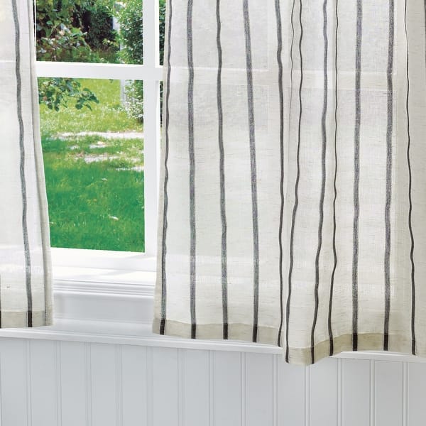 Shop Martha Stewart Laguna Stripe 3 Piece Curtain Tier And Valance Set Overstock 31928100