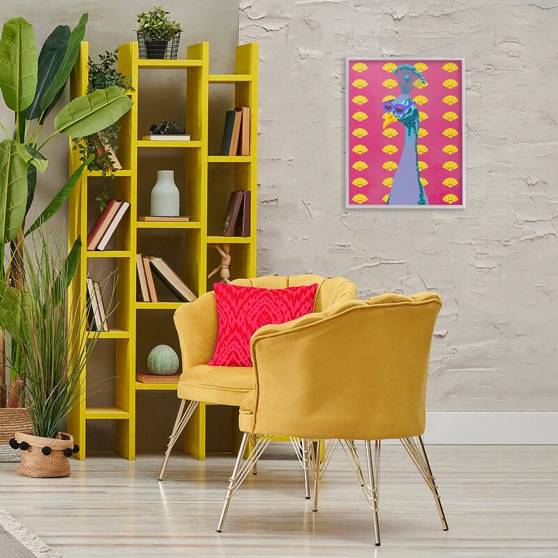 Stupell Vibrant Mod Peacock Framed Giclee Art Design By Marcus Prime
