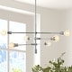 preview thumbnail 11 of 24, Cato Modern Iron Arm-Adjustable LED Chandelier, Chrome by JONATHAN Y
