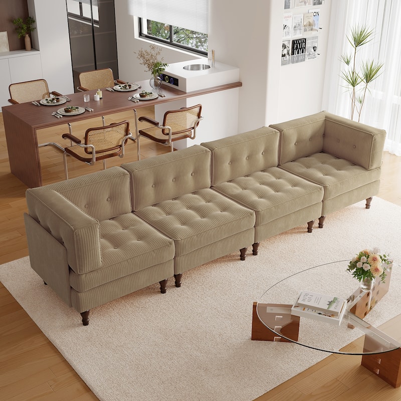 Madison Oversized Upholstered Corduroy Modular Sectional Sofa