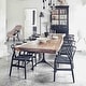 preview thumbnail 5 of 32, Farmhouse Dining Chairs Organic Round Arms Y-back Wood with Woven Black Seats For Kitchen Hotel Restaurants (Set of 2)