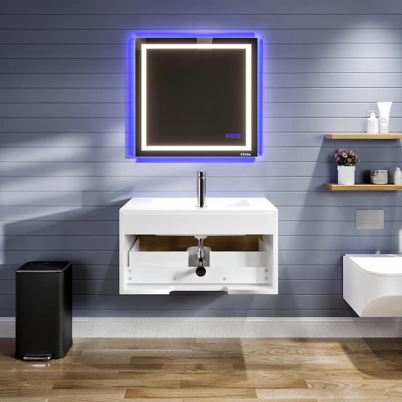 Eviva Venice 36"W Oak Bath Vanity with Acrylic Top & Integrated Sink