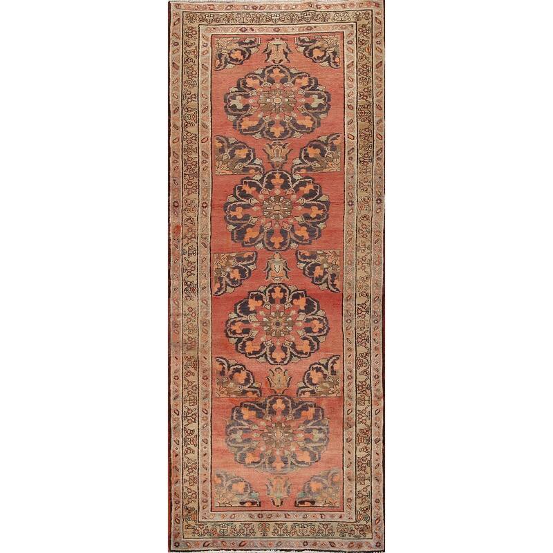 Tabriz Persian Vintage Runner Rug Handmade Wool Carpet - 3'8"x 11'4"