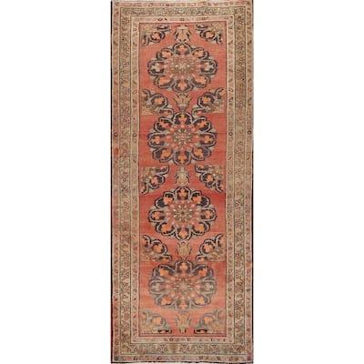 Tabriz Persian Vintage Runner Rug Handmade Wool Carpet - 3'8"x 11'4"