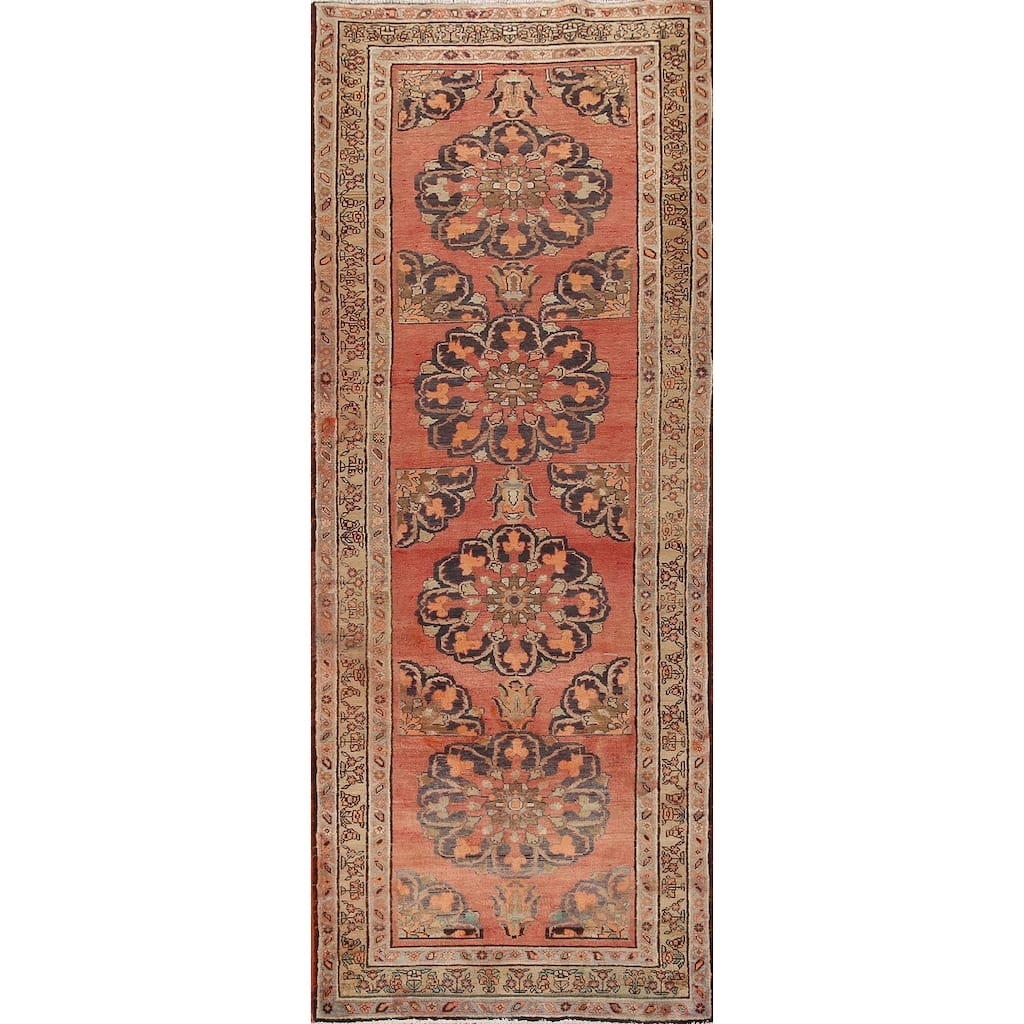 Tabriz Persian Vintage Runner Rug Handmade Wool Carpet - 3'8"x 11'4"