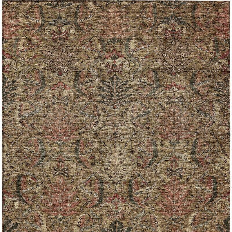 HomeRoots Damask Transitional Rectangle Outdoor Rug