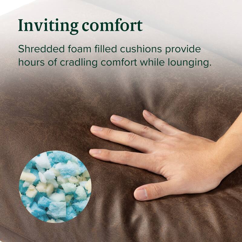 Priage by ZINUS Faux Leather Sling Accent Chair