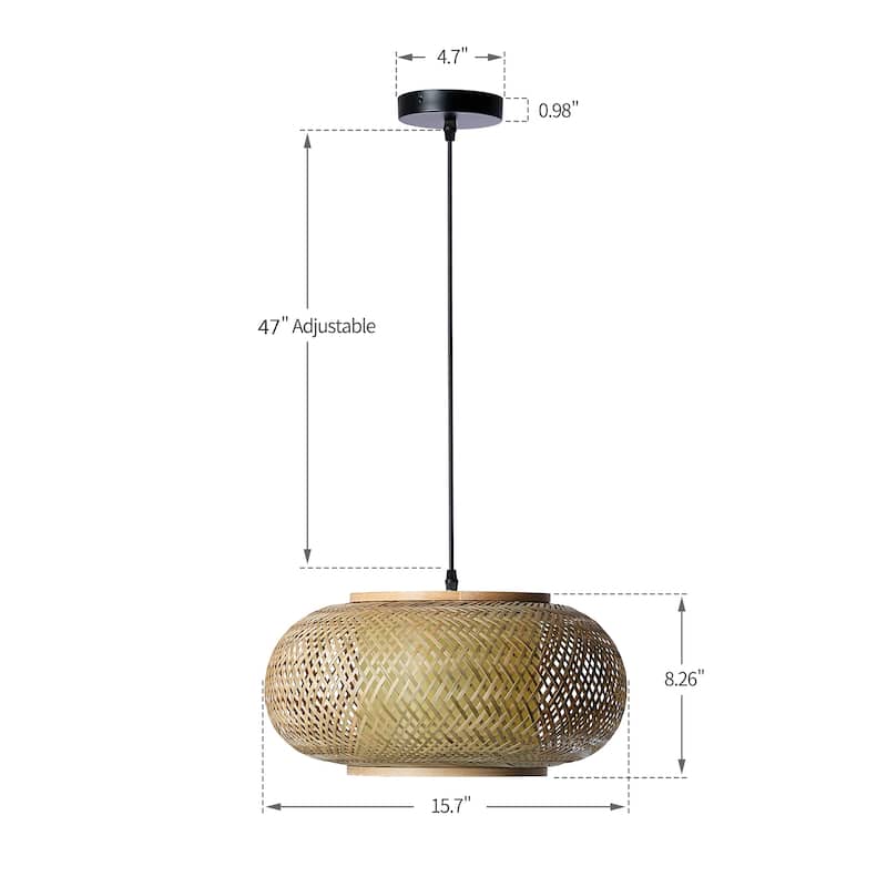 Asian Fusion Hot Pot Bamboo Braid/Woven Lighting/Rattan Natural/Wicker Handmade/Cane ceiling Light