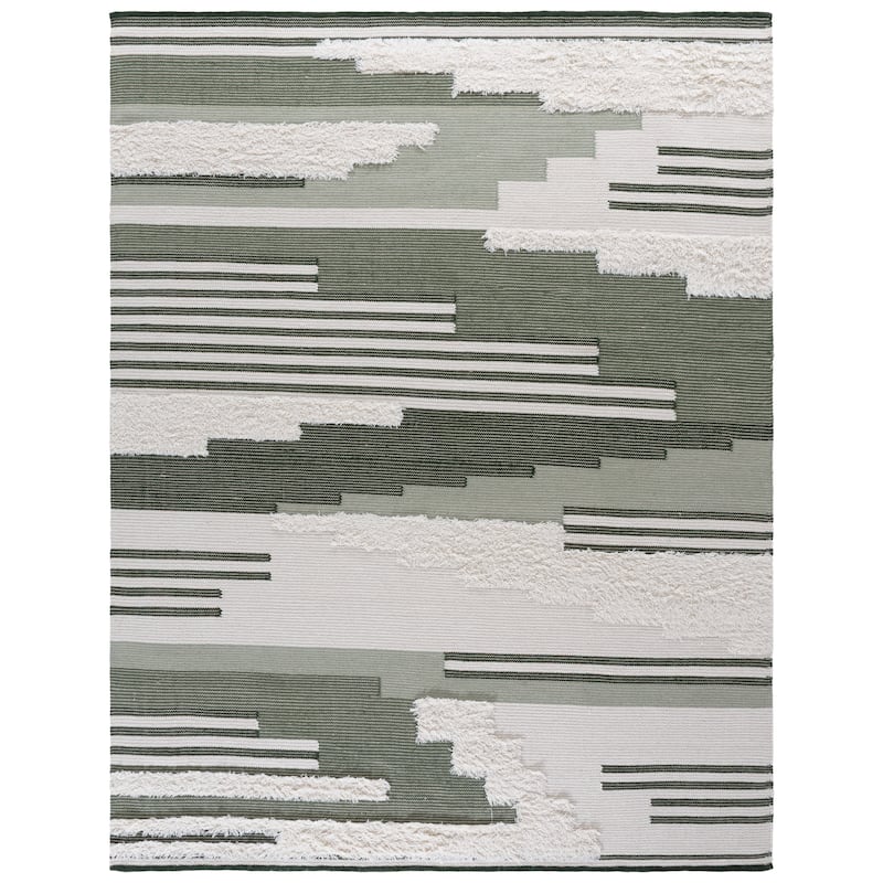 SAFAVIEH Handmade Kenya Jozefa Southwestern Rustic Wool Rug - 9' x 12' - Sage/Ivory