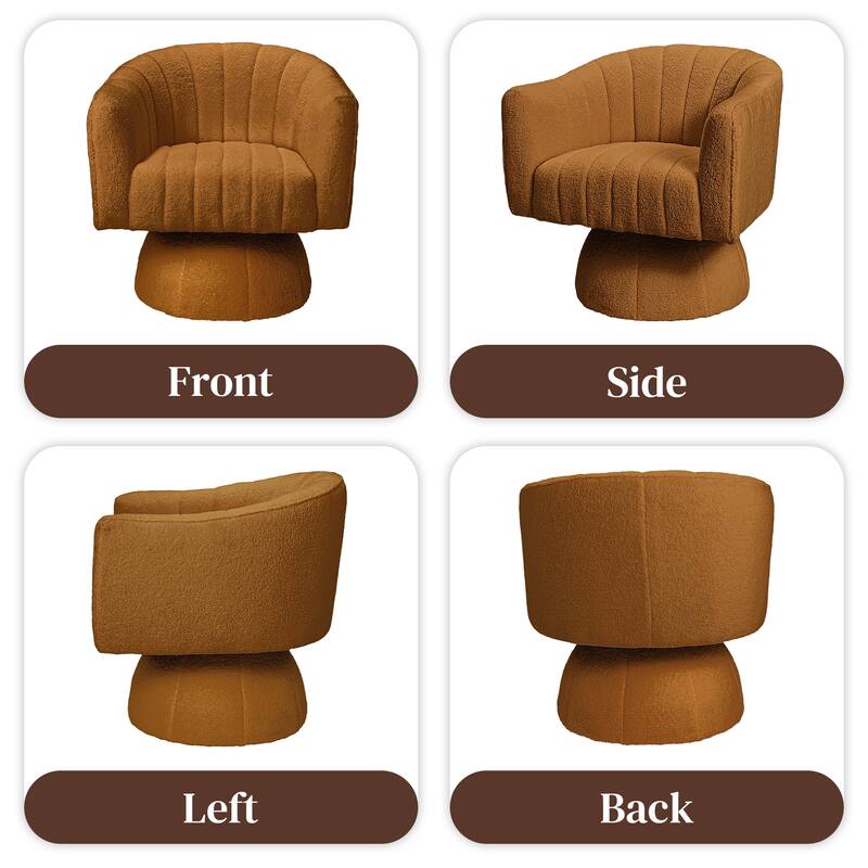 Ouyessir Oversized Modern Upholstered Barrel Chairs