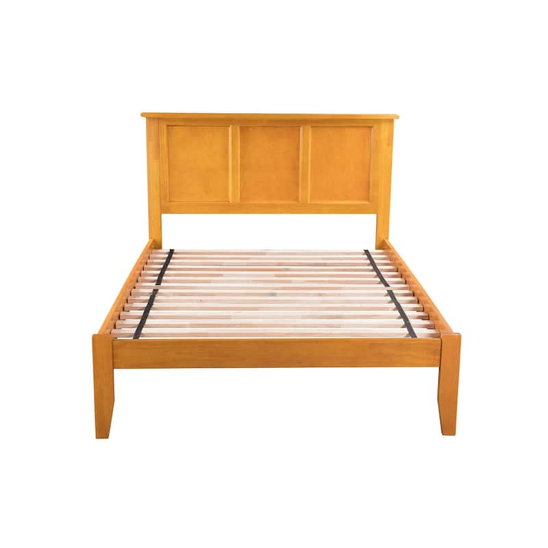 King Platform Bed - City Chic Style Walnut Finish - Modern Bedroom Furniture