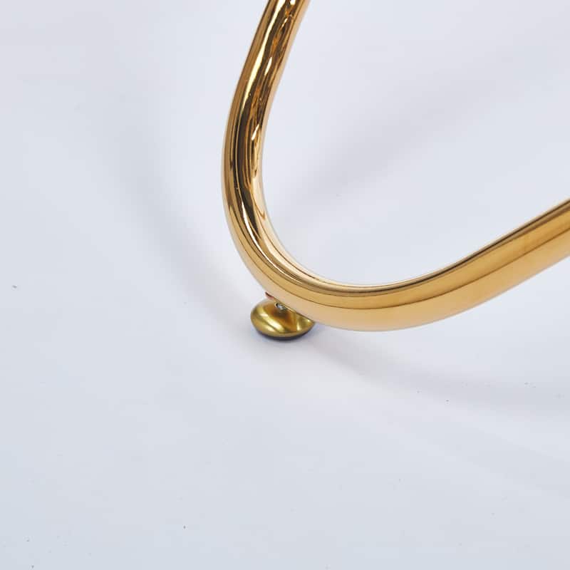 Dining Table with Tempered Glass Top & Metal Legs, Modern Round Kitchen Table for 2-4 People, Coffee Table for Small Space