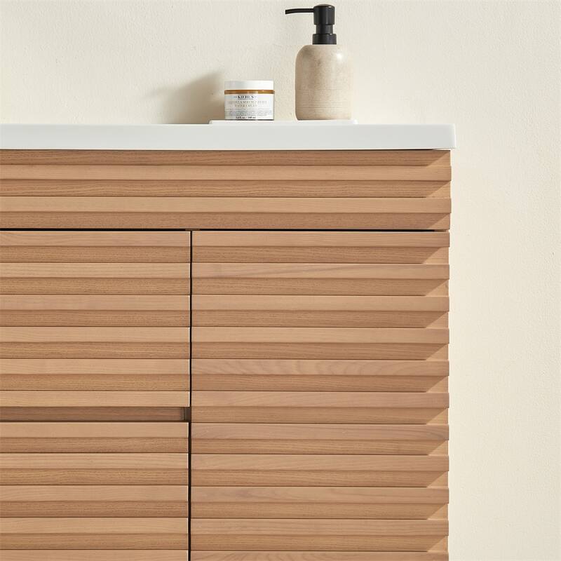 48" Wall Mounted & Floating Single Vanity with Ceramic Sink