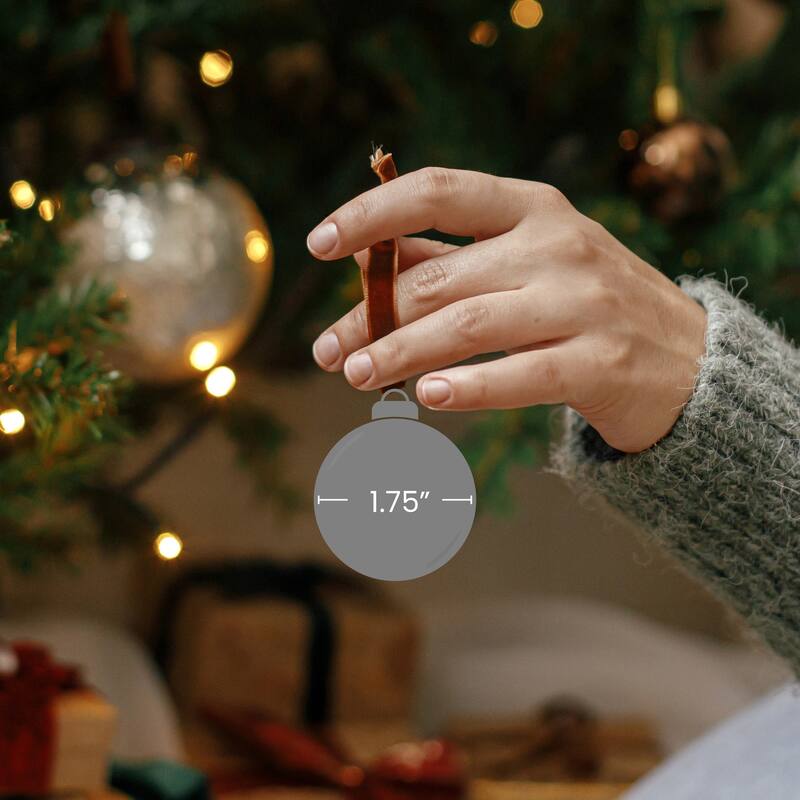 Set of 12 Red Glass Christmas Ornaments 1.75-Inch (45mm)