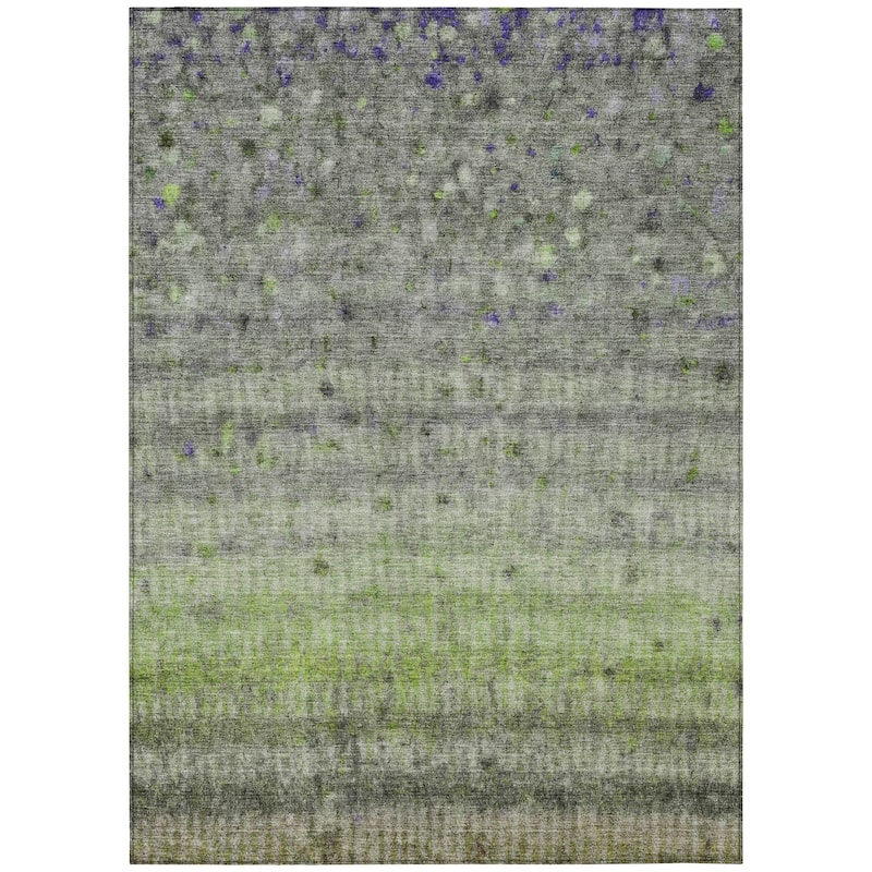 Machine Washable Indoor/ Outdoor Ombre Stripes Chantille Rug