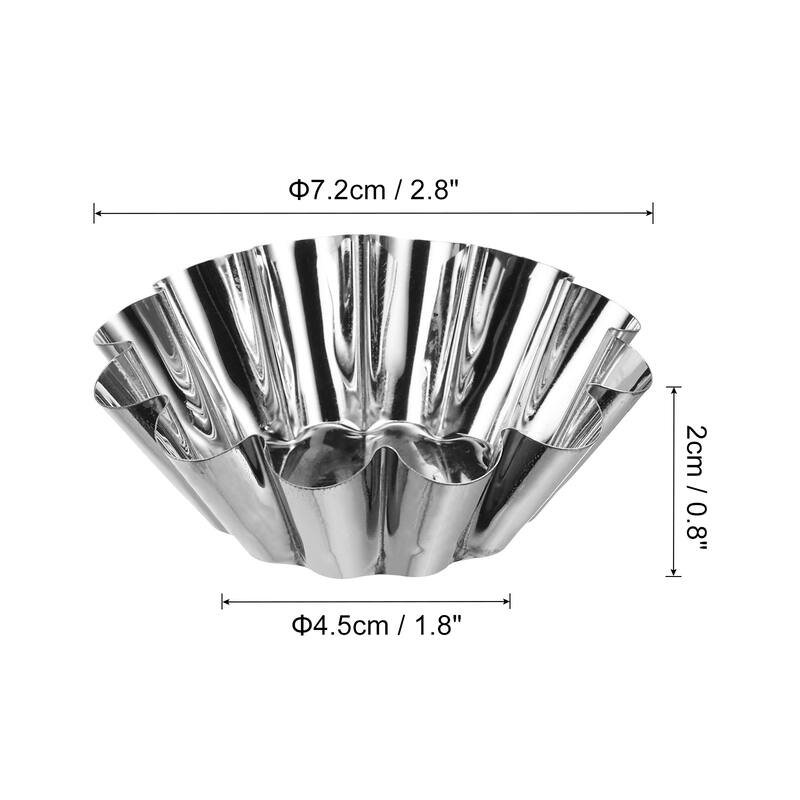 20pcs Cupcake Mold, Stainless Steel Mini Cupcake Cake Pans 2.8 x0.8inch - Silver - Silver