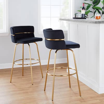 Silver Orchid Lena 30" Fixed-Height Bar Stool (Set of 2)