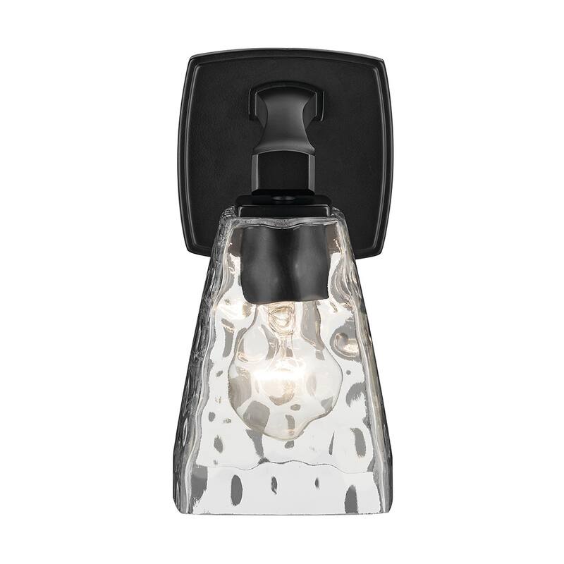 Kichler Lighting Marant 9.5" 1-Light Wall Sconce with Clear Water Glass in Black