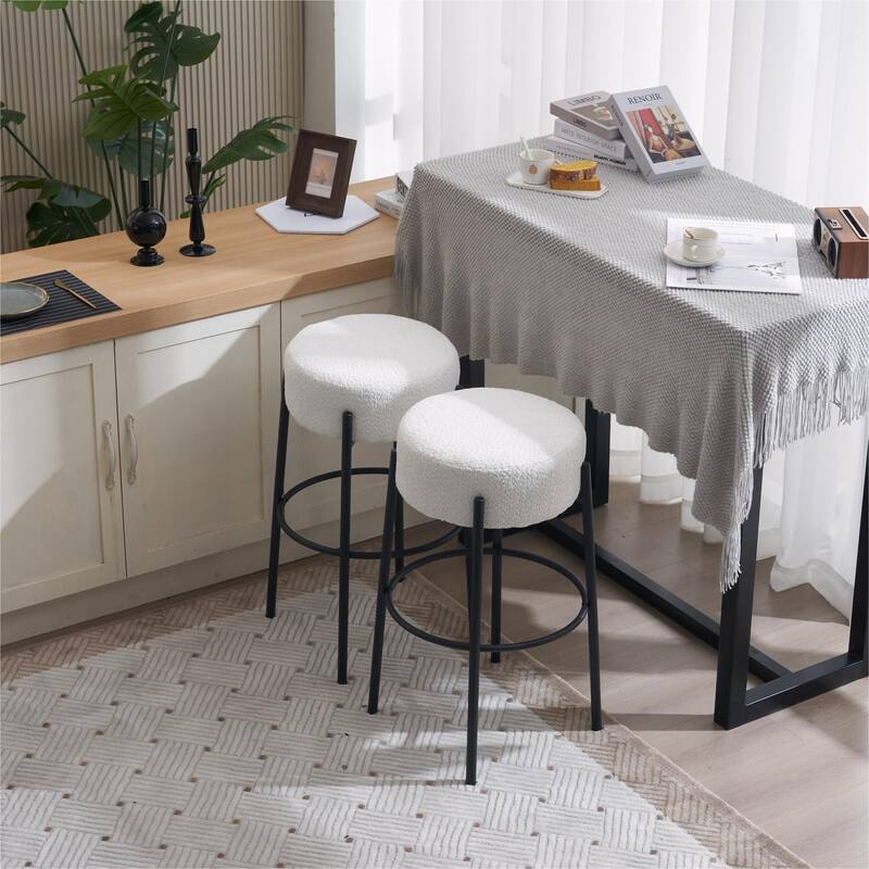 Ouyessir Set of 2 - 30"H Contemporary Upholstered High Bar Stools