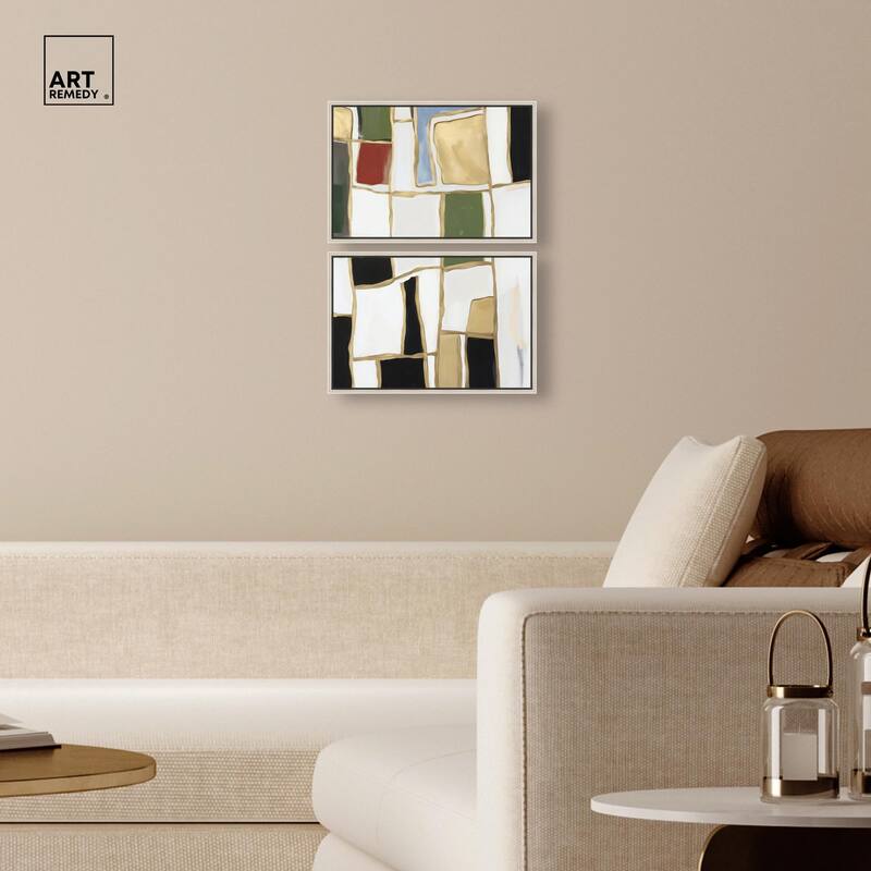 Kiss in Abstraction Canvas Set of 2 by Art Remedy