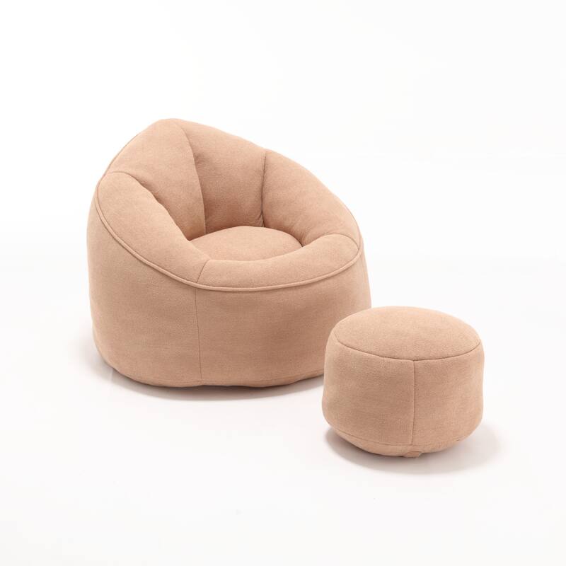 Microfiber High-Density Foam Bean Bag Lounge Chairs with Removable Footrest