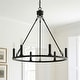 preview thumbnail 1 of 15, Acroma 6-light Farmhouse Rustic Round Wagon Wheel Chandelier with UL - 23'' Aged Zinc
