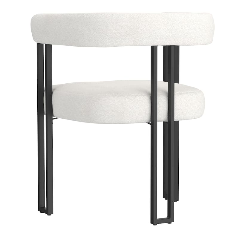 Contemporary Boucle Fabric Dining Chair, Set of 4