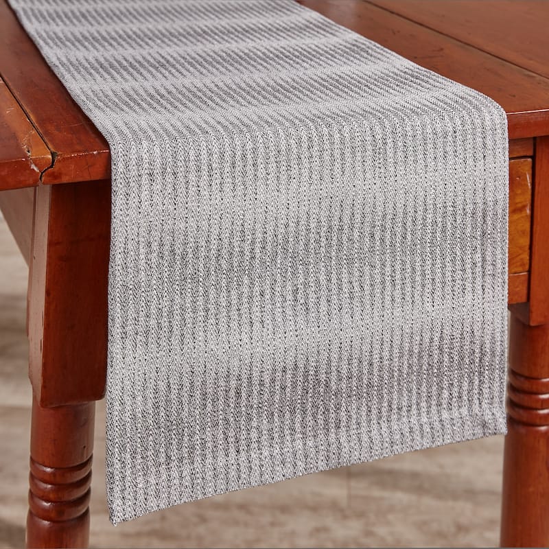 Park Designs Gray Sine Wave Table Runner 54''L - 13" x 54"
